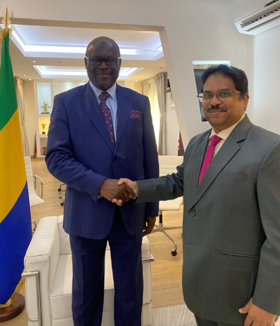 High Commissioner Sh. V.S.D.L. Surendra met with Foreign Minister of Gabon H.E. Michel Régis ONANGA M. NDIAYE